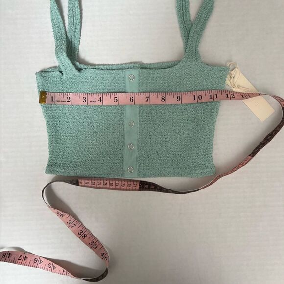 NWT Revolve x Capulet Millie Smocked Crop Top in seafoam | Size XS/P - Picture 11 of 12